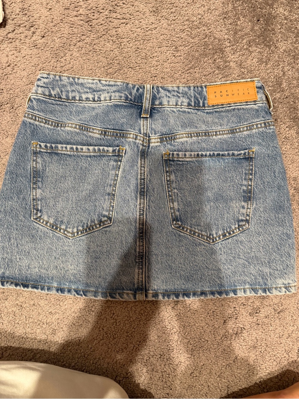Classic Light Blue Denim Mini Skirt - Picture 2 of 3